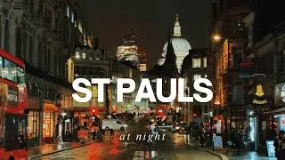 Rainy Night in St Paul&rsquo;s, London | Traffic & City Sounds 4K