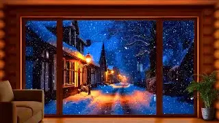 Winter Village Serenity ❄️ Piano & Snow Sounds for Peaceful Study and Deep Rest