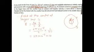 A very small loop of area 5 x 10^-4 m^2, resistance 2 ohm and negligible Inductance is initially cop