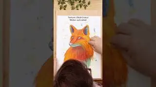 Fox drawing with watersoluble oil pastels - watch the tutorial on our channel 🦊
