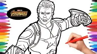 Avengers Infinity War Captain America | Avengers Coloring Book | Coloring Pages | Avengers