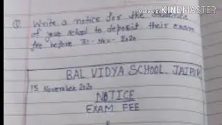 Notice on exam fee