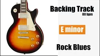 Backing Track Slow Rock Blues E minor tab 80bpm