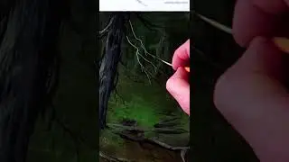 How to paint deep green forest | Acrylics 🌿🌲🍃 #art #beginnerarttips #paintingdemo