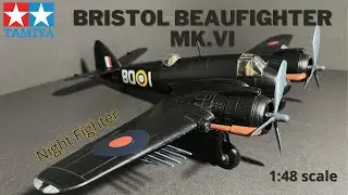 Bristol Beaufighter Mk.VI, 1:48, Time-lapse build, Tamiya BOMBER#4