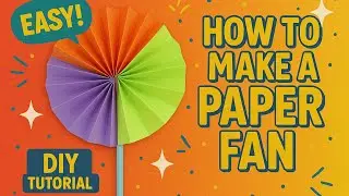 How to Make a Colorful Paper Fan | Easy DIY Craft 🪭🎨