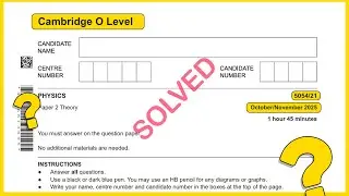 O Level Physics 5054 Oct Nov 2025 Paper 21 SOLVED!!