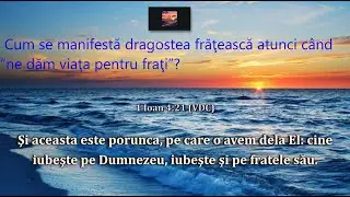 D. C. -  14 .  Cum se manifestă dragostea frăţească atunci c&acirc;nd &ldquo;ne dăm viaţa pentru fraţi&rdquo;