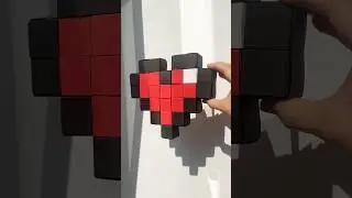 &hearts;️DIY Minecraft HEART Easy NO Glue TUTORIAL Origami paper heart 3D