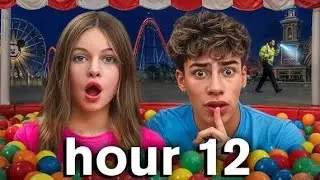 How Long Can We Secretly Live In An Amusement Park!-Jordan Matter