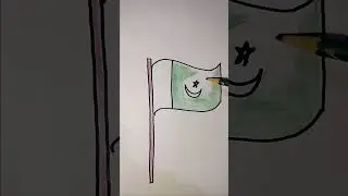 Pakistan flag drawing #flag#pakistaniflag #mainpakistanhoon #pakistan #viral