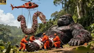 King Kong vs Giant Python Snake | Heroic Rescue Mission on Skull Island