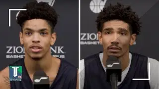 Josh Minott i Jermaine Samuels rozmawiają PO TRENINGU Utah Jazz przed draftem