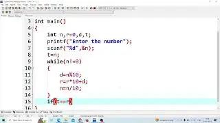 c program to check whether a number is palindrome or not | palindrome program in c