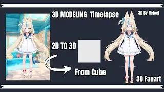 Turning Sameko Saba into 3D with Blender , Timelapse Video  #blender  #vtuber