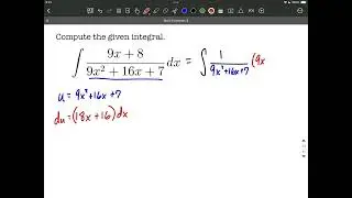 U substitution method to integrate and get natural log calculus