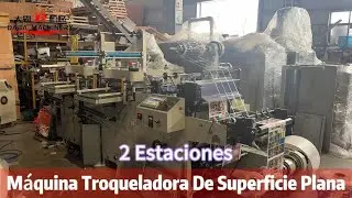 Máquina troqueladora plana de dos estaciones, lista para envío a México