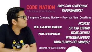 Code Nation is Hiring 2021 | Company Review | Only Competitive Programmers ? 🤔 | 33 Lakh CTC 🔥