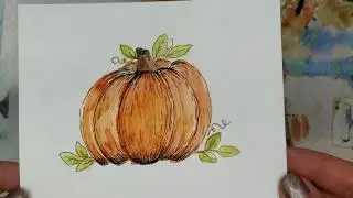#203 Create an easy loose alcohol ink pumpkin.