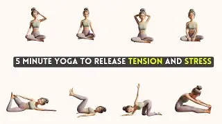 5-Minute Yoga for Stress Relief 💜 | Relaxing Yoga for Beginners to Calm Mind & Release Anxiety