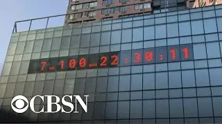 Massive digital clock counts down to a deadline in the climate crisis