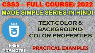 CSS3 TEXT-COLOR | FREE PDF NOTES | HOW TO CHANGE BACKGROUND-COLOR, TEXT-COLOR | FREE PDF-NOTES