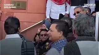 TMC MP Kalyan Banerjee mimics Rajya Sabha Chairman Jagdeep Dhankhar in Parliament premises.