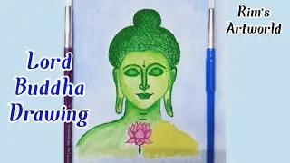 Lord Gautam Buddha Drawing with Acrylic paint ।।Buddha Purnima Special Drawing -- Step by Step।।
