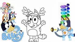 Bingo Christmas Celebration 💙🎄 Easy Bluey Drawing for Kids