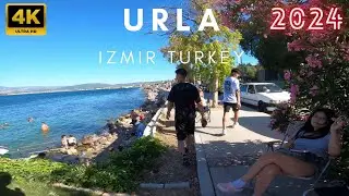 Urla, Turkey walking tour 4k 60 FPS | Urla Beach street walk
