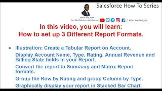 02 Create a Tabular Report on Account  Convert the report to Summary and Matrix Report formats