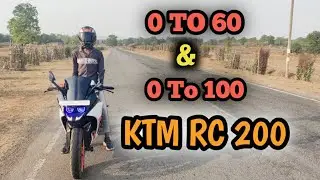 KTM RC 200 BS4 0-60 , 0-100 Speed check Acceleration test #ridernilesh