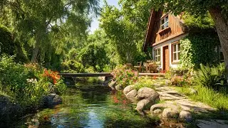 Serene Countryside Dream | A Soft Nature Ambience with Birdsong, Stream Sound to Calm, Quiet Healing