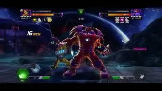 MCoC Shocker vs Onslaught on node 43 (hazard shift - incinerate and shock, aggression prowess)