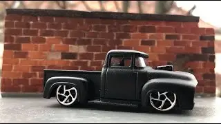 Грузовик Ford Truck 1956 года, кастомный автомобиль Hot Wheels, разгромленный Anokes Custom, коро...