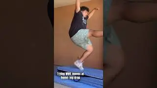Trying WWE moves at home: move #1 leg drop #wwe #wrestling #backyardwrestling