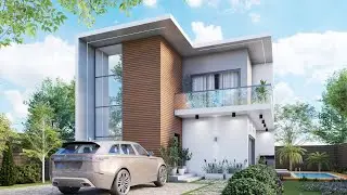 modern house design with swimming pool/ 22x16m