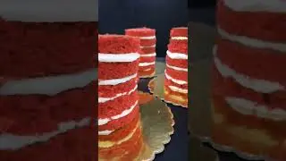 Red velvet Layer mini cake #short #redvelvet #minicake