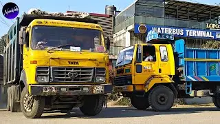 BANGLA TRUCKS 417 | Tata 2518c and Leyland 1616 truck crossing path | Truck Spotting | Truck Sound