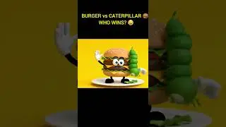 🍔 Burger vs Caterpillar 🪱 | Funny Food Fight 😂 | Funny Food World