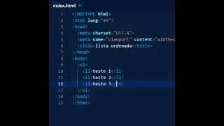 Lista Ordenada em HTML |  *APRENDA RAPIDO E FACIL*#python #bhfyp #shorts #tech #asmr #dev #backend
