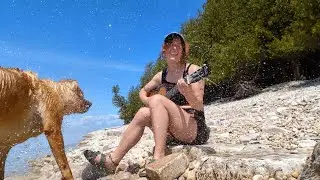 beach guitar with my merdog