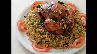 دجاج محشي بالفريكه  ومشوي بالفرن اكله فخمه وطيبه كتير