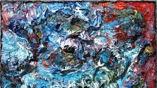 Original oil painting outsider impressionism abstract folk singed art - nn74