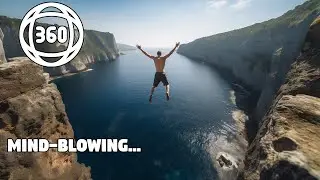 Insane 360 VR Cliff Dive - You Won't Believe This! Feat. @adrenalineaddiction @CliffLifeProductions
