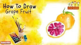 Easy and Simple Grape Fruit Drawing for kids  |How to Draw Grape Fruit with Colors |Little Soldiers