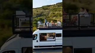 Ultimate Road Trip: Futuristic RV with Rooftop Deck & Luxury Living!