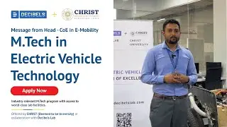 MTech in Electric Vehicle Technology | Message from Dr. Parag Jose C, CoE Head
