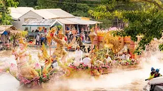 งานประเพณีรับบัว 2567 โยนบัวหลวงพ่อโต วัดบางพลีใหญ่ในสมุทรปราการ 4k