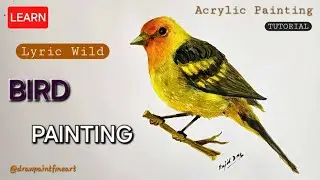 Amazing Yellow Bird Painting | Easy Acrylic Painting